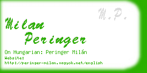 milan peringer business card